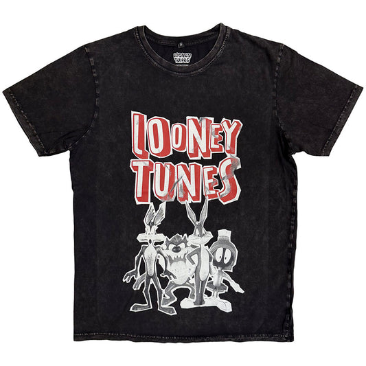 Looney Tunes Stone Wash T-Shirt: Characters Black & White