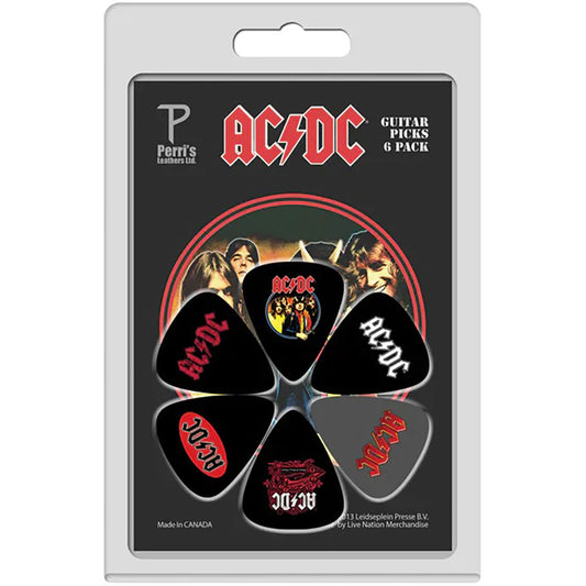 AC/DC Plectrum Pack: Logos Covers 6-Pack