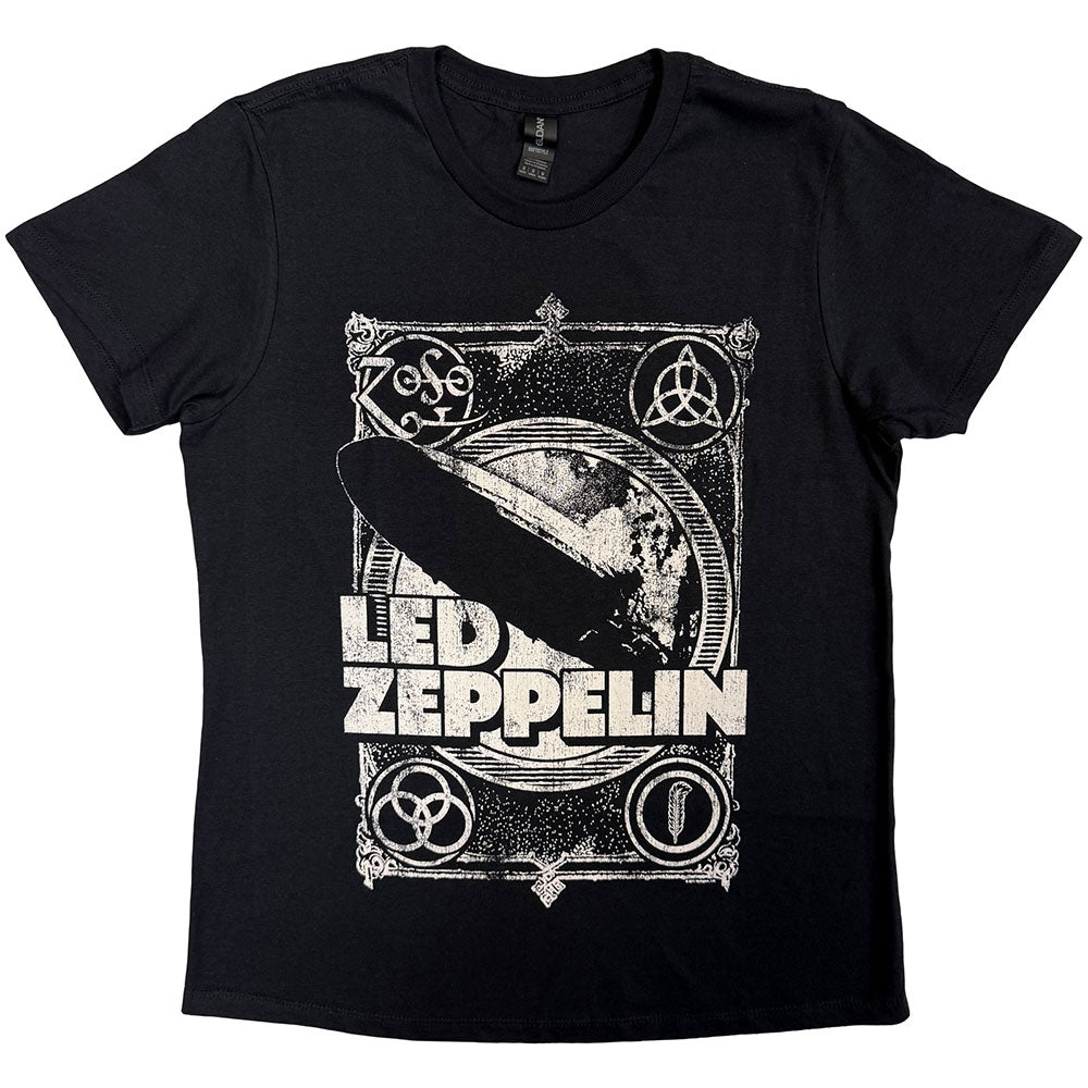 Led Zeppelin Ladies T-Shirt: Vintage Print LZ1