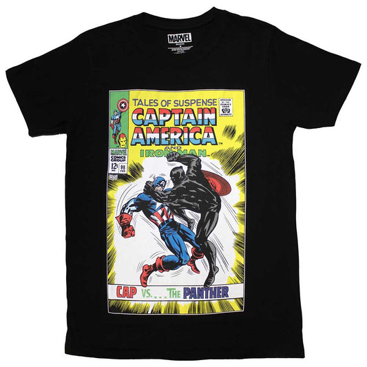 Marvel Comics T-Shirt: Cap vs The Panther Comic Cover
