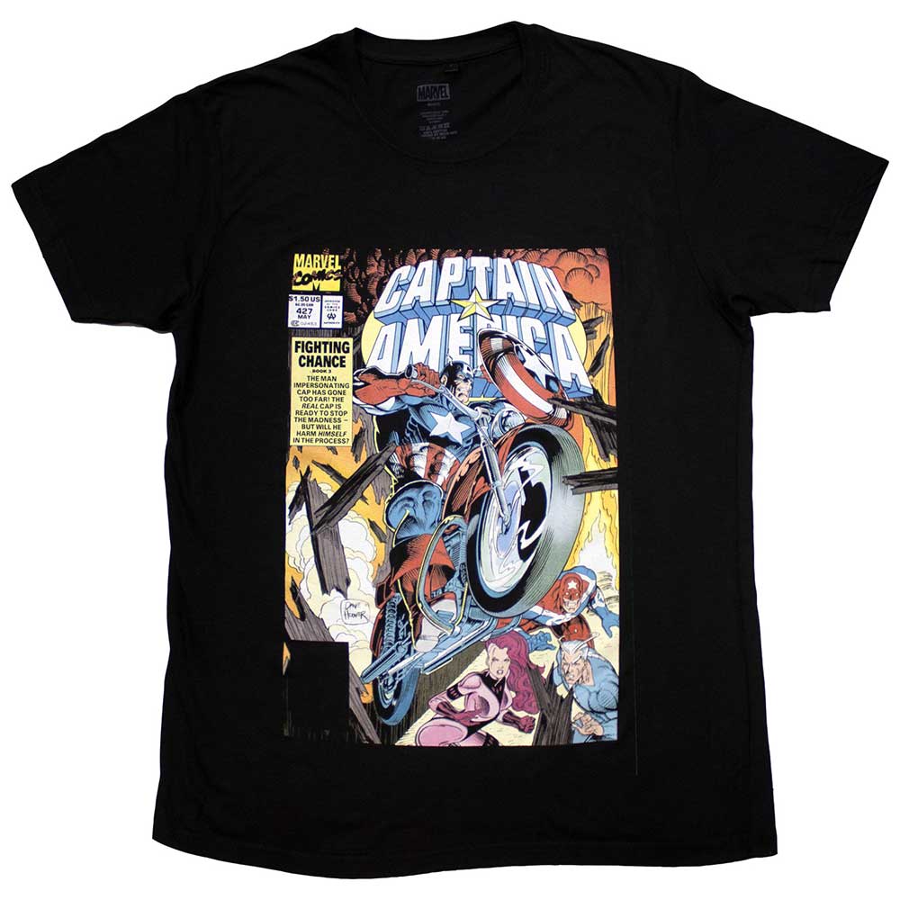 Marvel Comics T-Shirt: Captain America Wheel Comic Cover