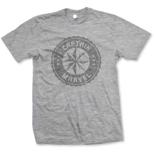 Marvel Comics T-Shirt: Captain Marvel Grey Circle
