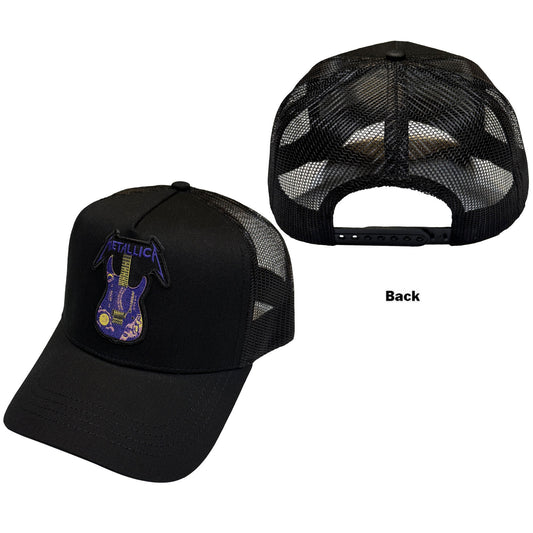Metallica Baseball Cap: Kirk Purple Ouija Guitar