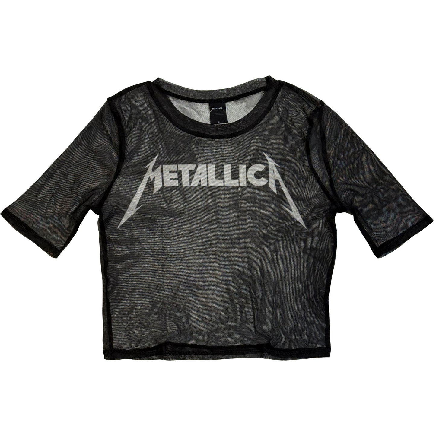 Metallica Ladies Mesh Crop Top: Logo