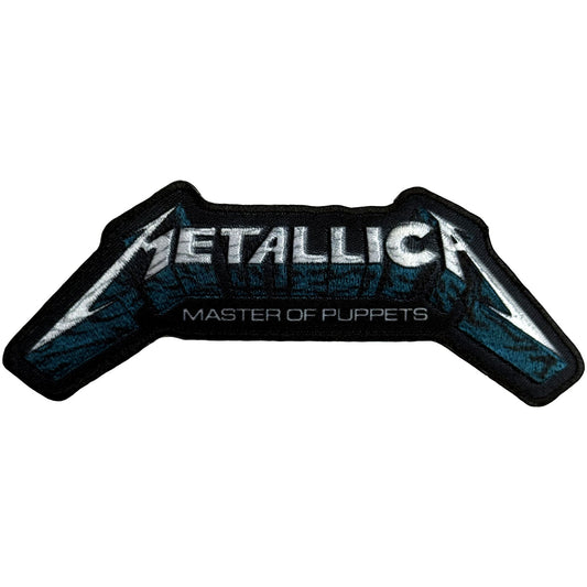 Metallica Woven Patch: Master Of Puppets Blue Poster Logo