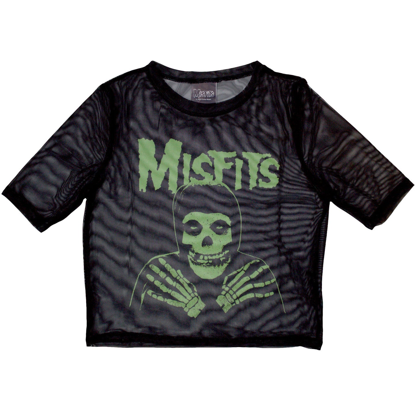 Misfits Ladies Mesh Crop Top: Green Hands