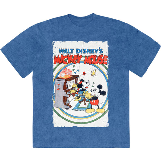 Disney Stone Wash T-Shirt: Mickey & Minnie Piano
