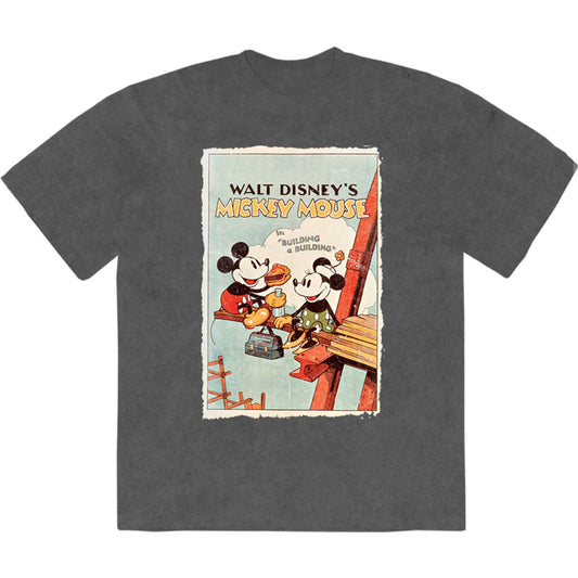 Disney Stone Wash T-Shirt: Mickey Building A Building