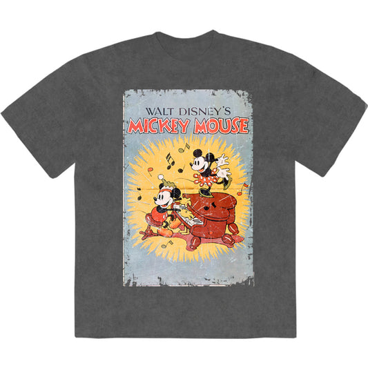 Disney Stone Wash T-Shirt: Mickey Piano