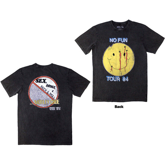 Motley Crue Stone Wash T-Shirt: No Fun Tour '84