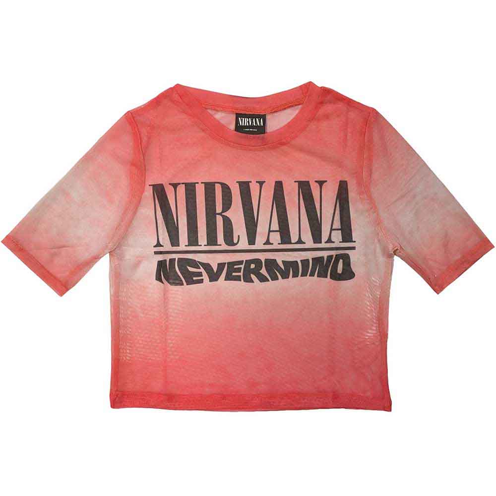 Nirvana Ladies Crop Top: Nevermind Wavy Logo