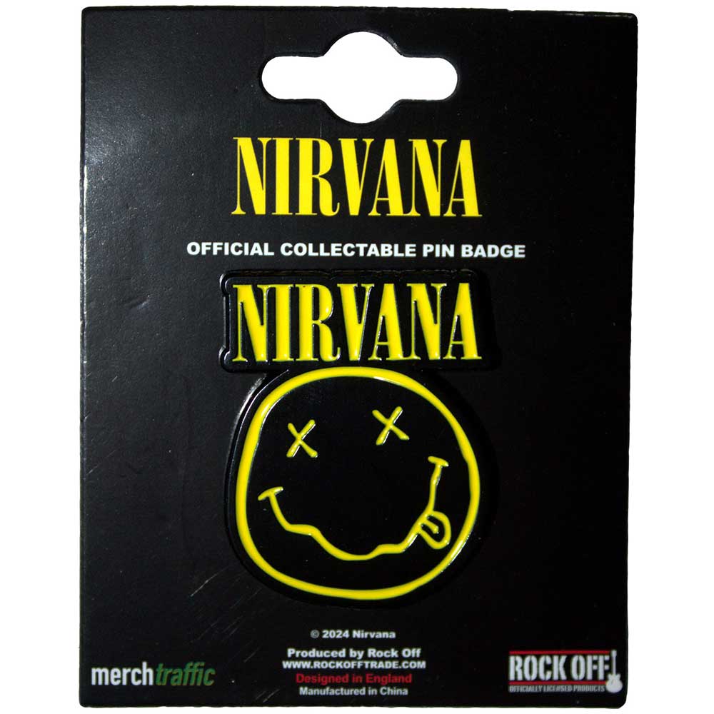 Nirvana Badge: Logo & Happy Face Cut-Out