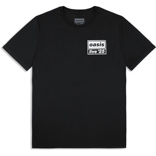 Oasis T-Shirt: Live 25 Distressed Lockup Pocket
