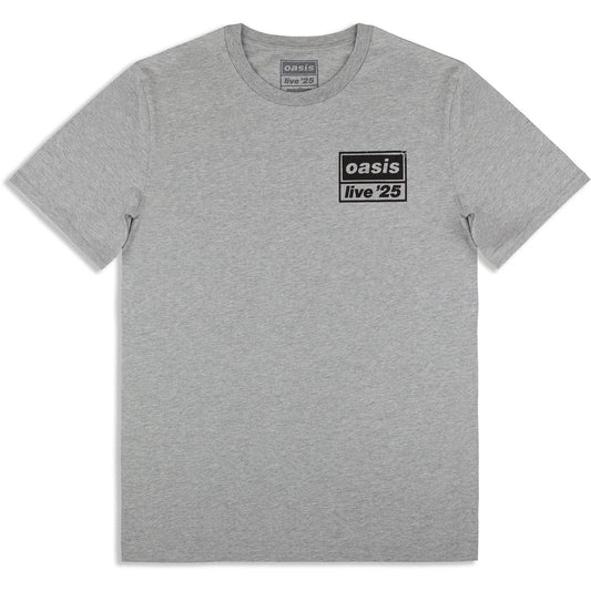 Oasis T-Shirt: Live 25 Distressed Lockup Pocket