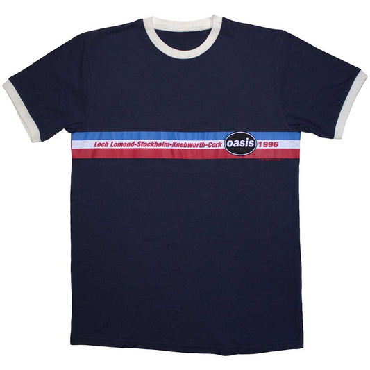 Oasis T-Shirt: 1996 Tour Horizontal Stripes