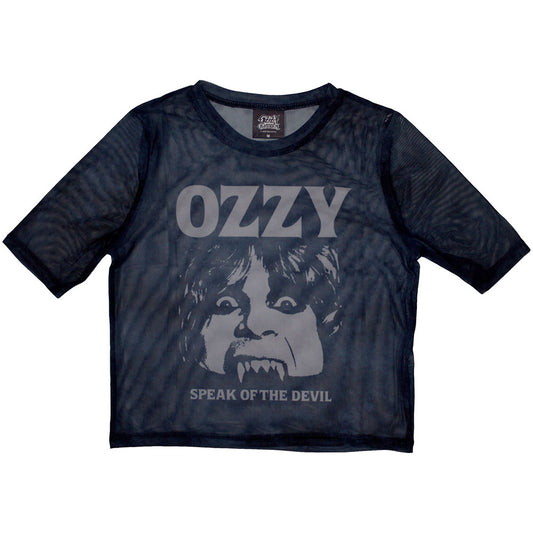 Ozzy Osbourne Ladies Crop Top: Speak Of The Devil