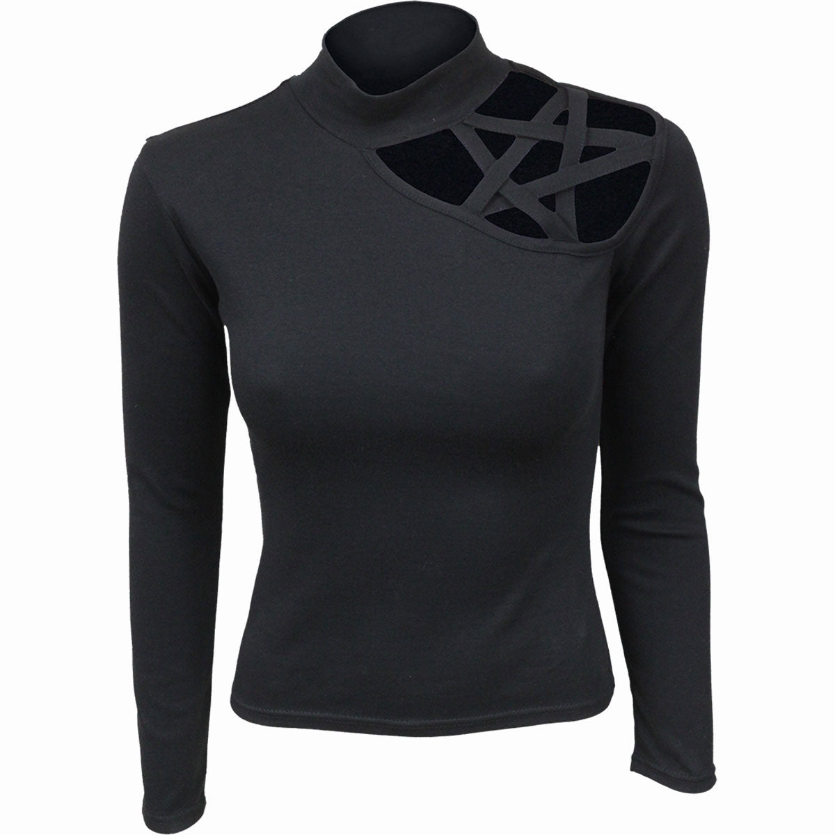Spiral Ladies Pentagram Shoulder Top: Plain