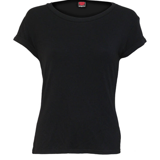 Spiral Ladies Boatneck Cap Sleeve T-Shirt: Plain