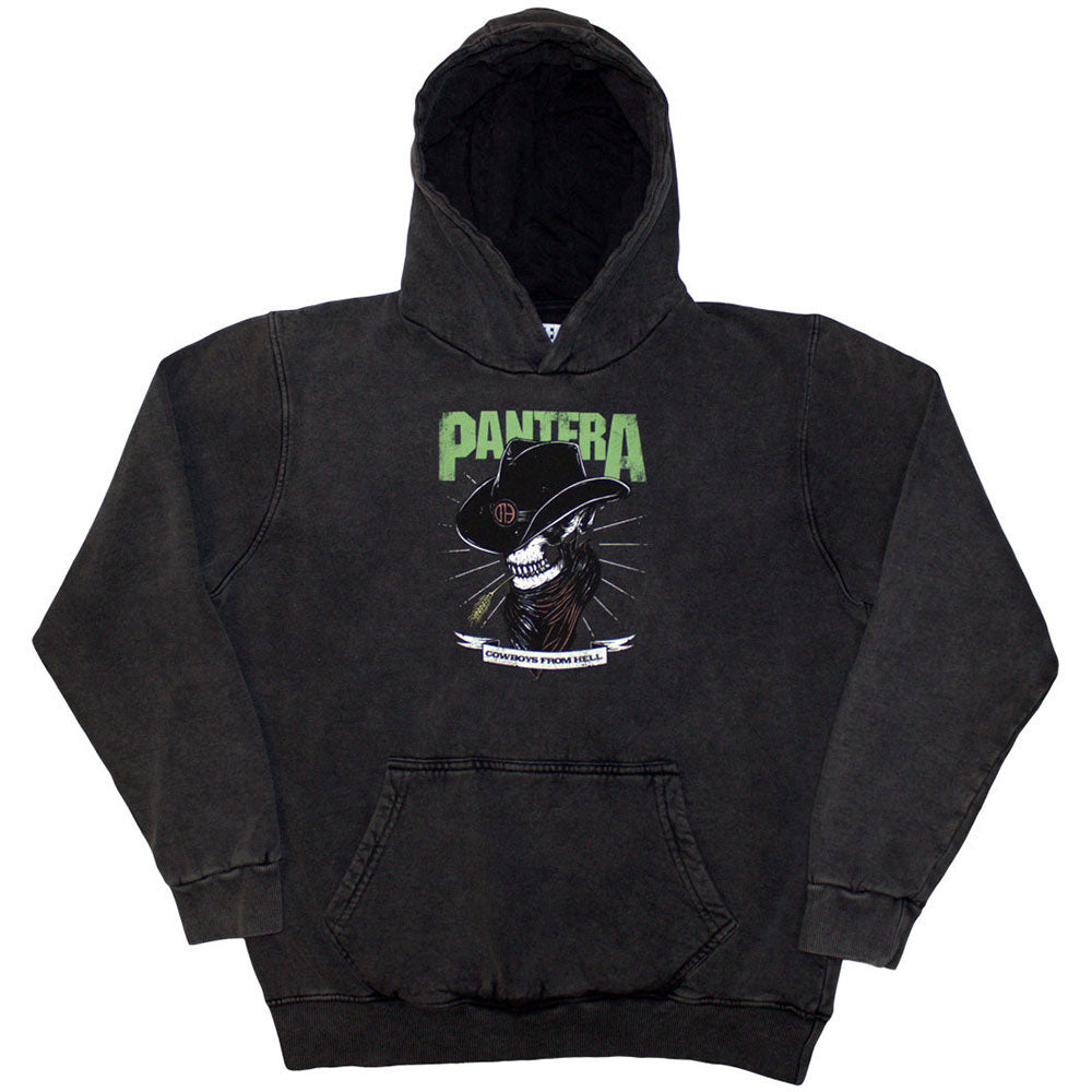 Pantera Stone Wash Pullover Hoodie: Skeleton Cowboy