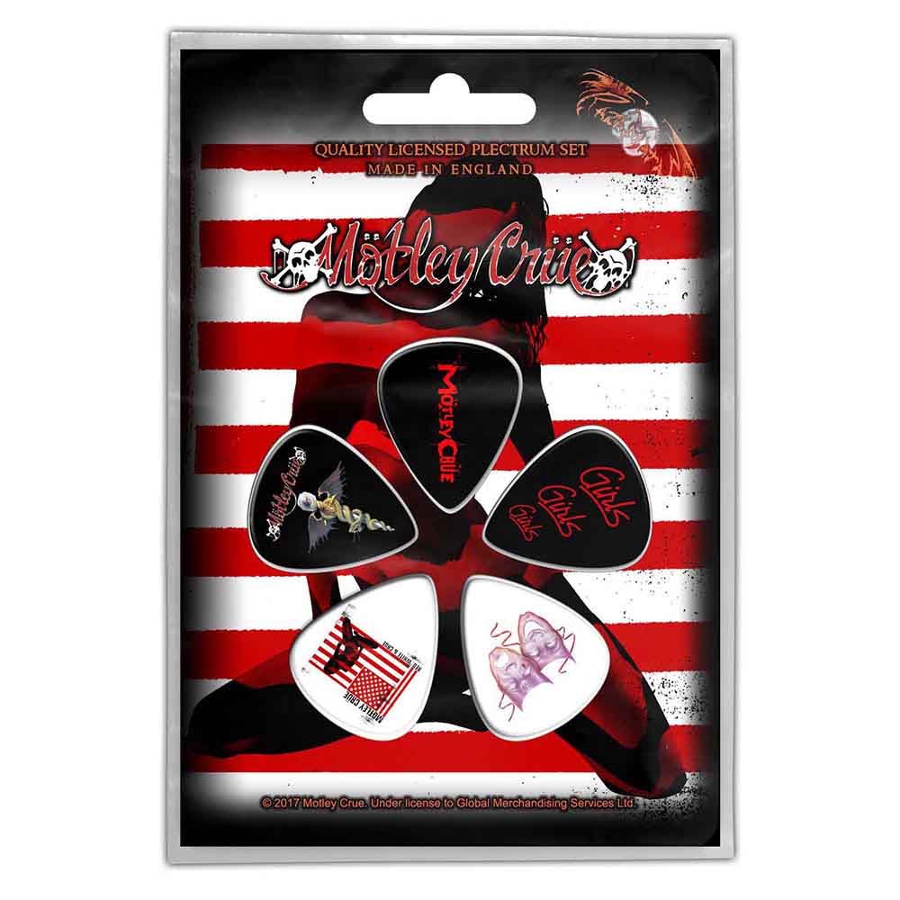Motley Crue Plectrum Pack: Red  White & Crue