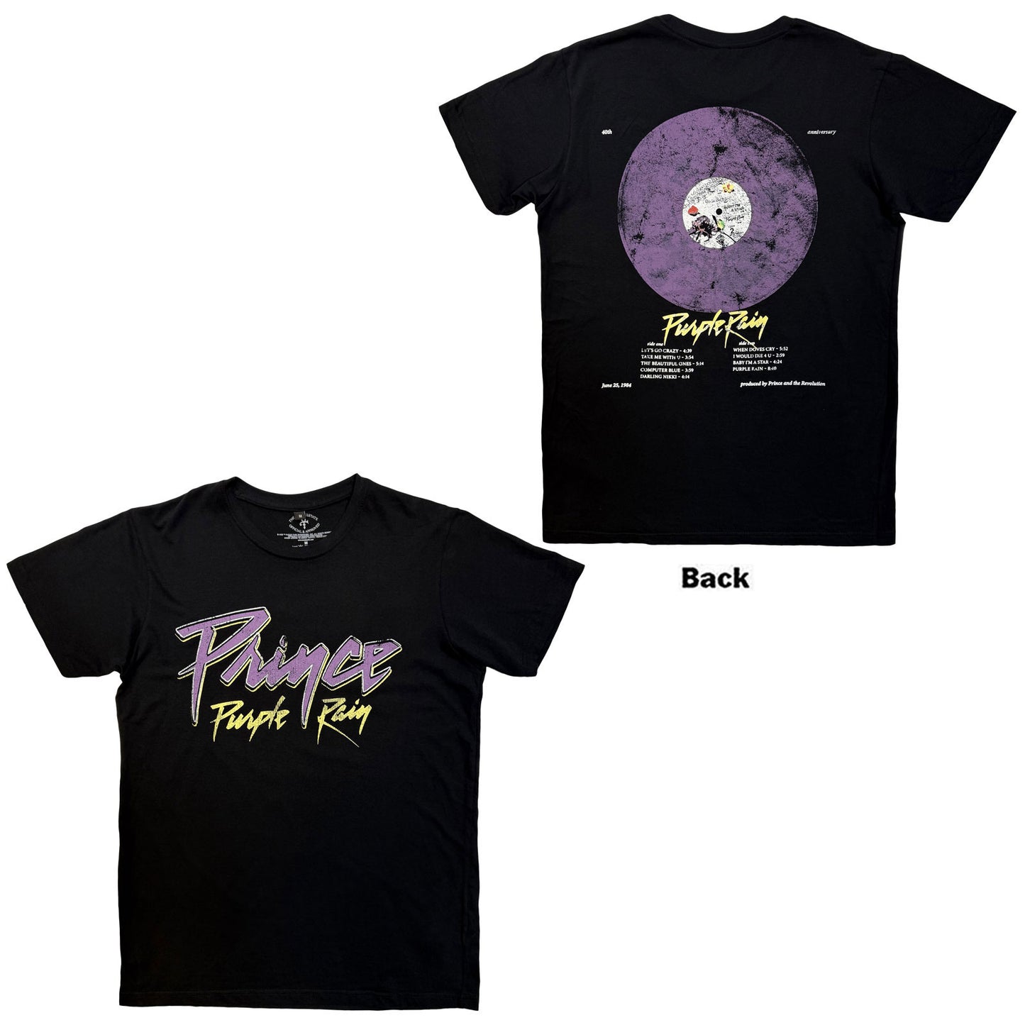 Prince Carbon T-Shirt: Purple Rain 40th Anniversary