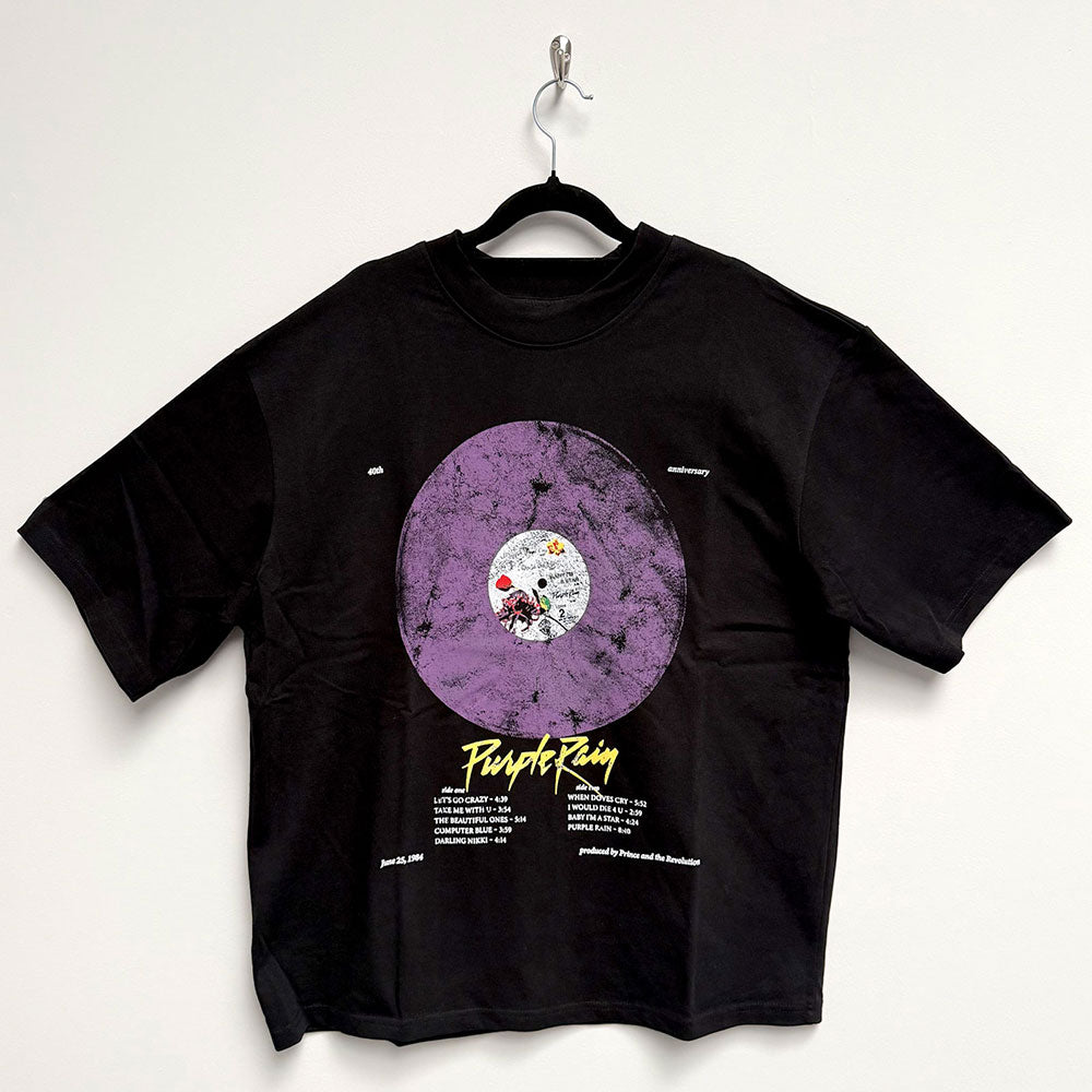 Prince Oversized Boxy T-Shirt: Purple Rain Disc