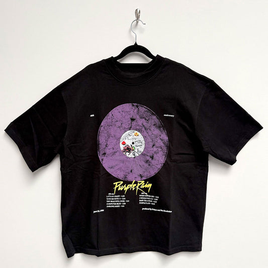 Prince Oversized Boxy T-Shirt: Purple Rain Disc