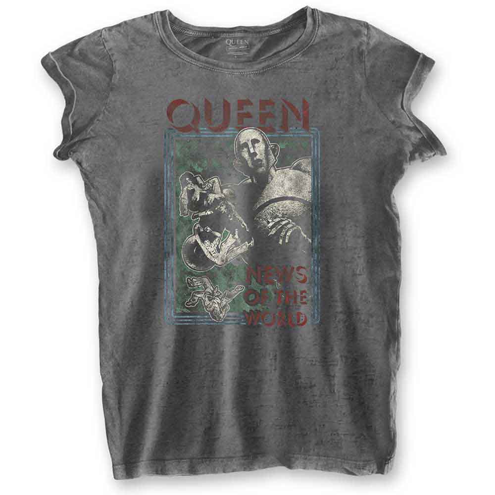 Queen Ladies Burnout T-Shirt: News of the World