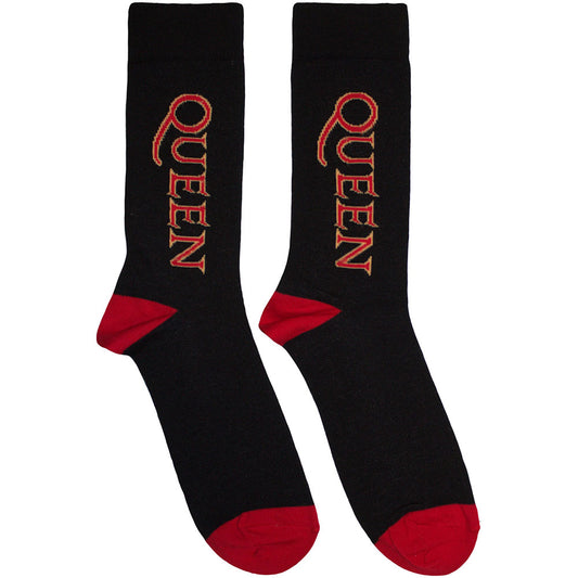 Queen Socks: Red Logo Vertical