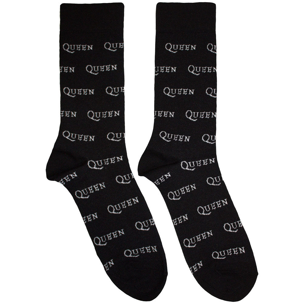Queen Socks: Logo Repeat Mono