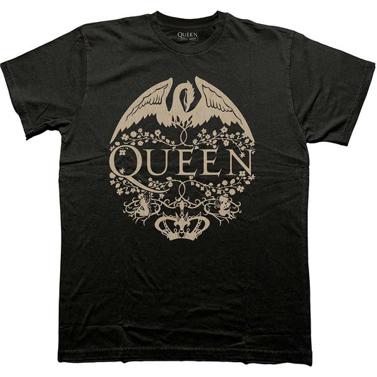 Queen T-Shirt: Floral Crest Mono