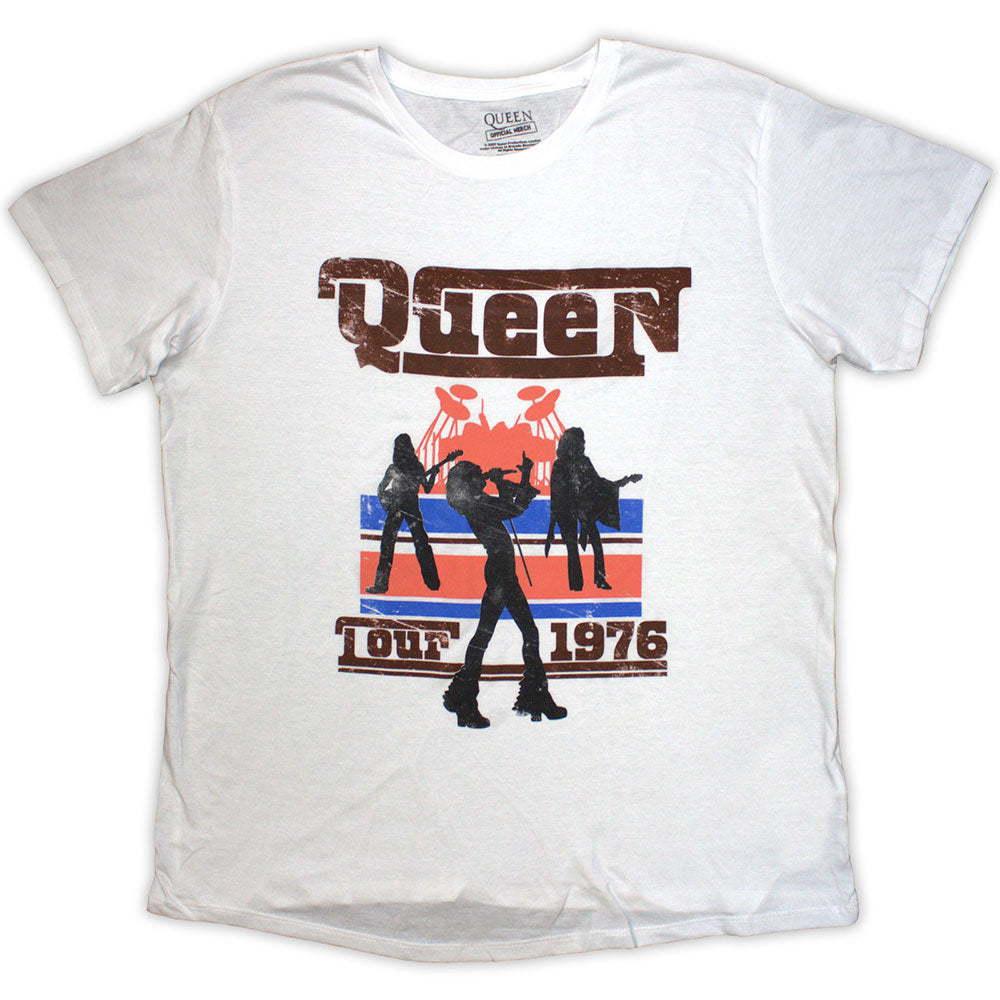 Queen Ladies T-Shirt: 1976 Tour Silhouettes