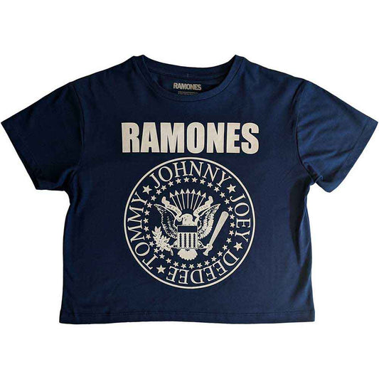 Ramones Ladies Crop Top: Presidential Seal