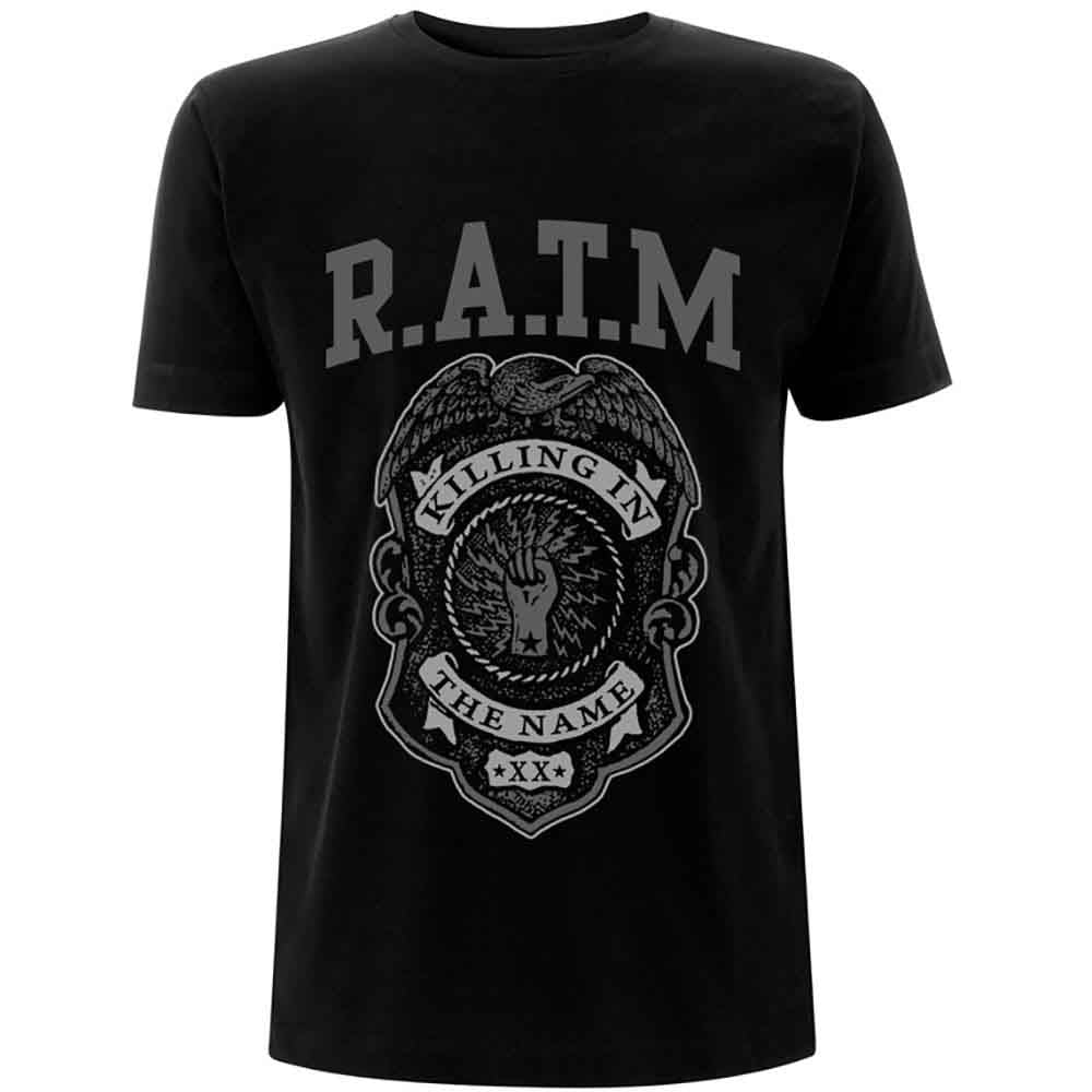 Rage Against The Machine T-Shirt: Grey Police Badge