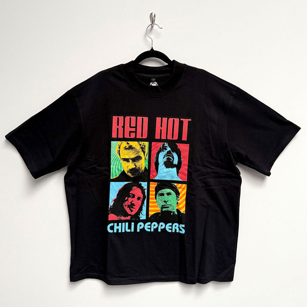 Red Hot Chili Peppers Oversized Boxy T-Shirt: Portrait Photos