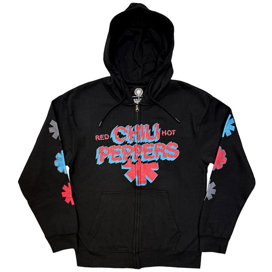 Red Hot Chili Peppers Zipped Hoodie: Shock Logo
