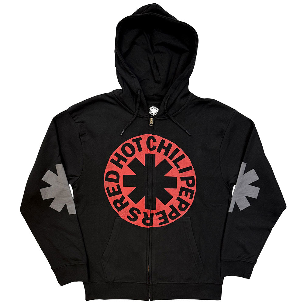 Red Hot Chili Peppers Zipped Hoodie: Asterisk Circle