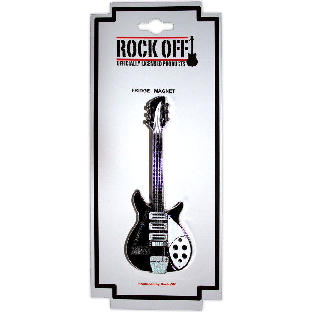 Rock Off Premium Fridge Magnet: Mathew Street B&W Guitar