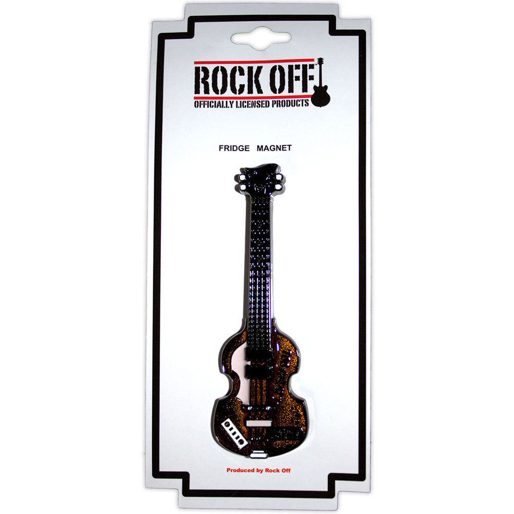 Rock Off Premium Fridge Magnet: Mathew Street Brown Bass