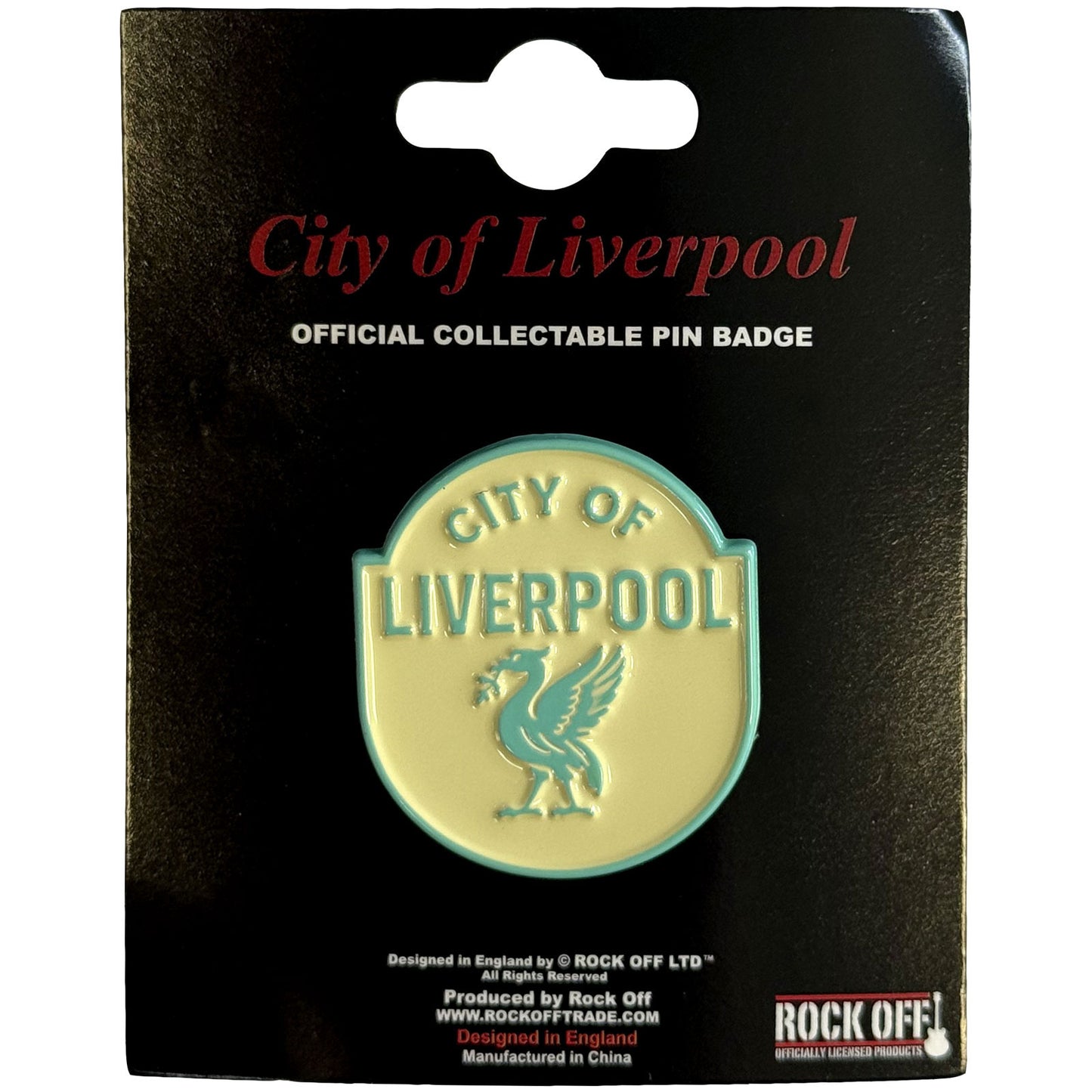 Rock Off Badge: City Of Liverpool Emblem Cyan