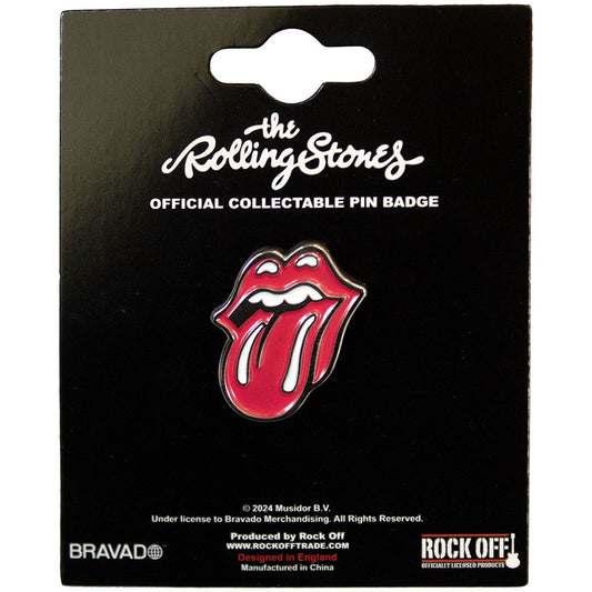 The Rolling Stones Badge: Classic Tongue Silver Outline