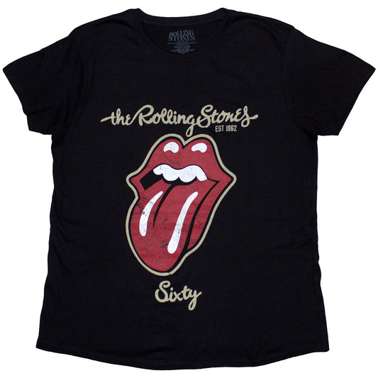 The Rolling Stones Ladies T-Shirt: Sixty Plastered Tongue