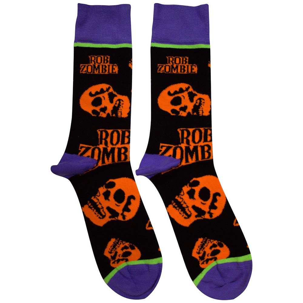 Rob Zombie Socks: Orange Skulls