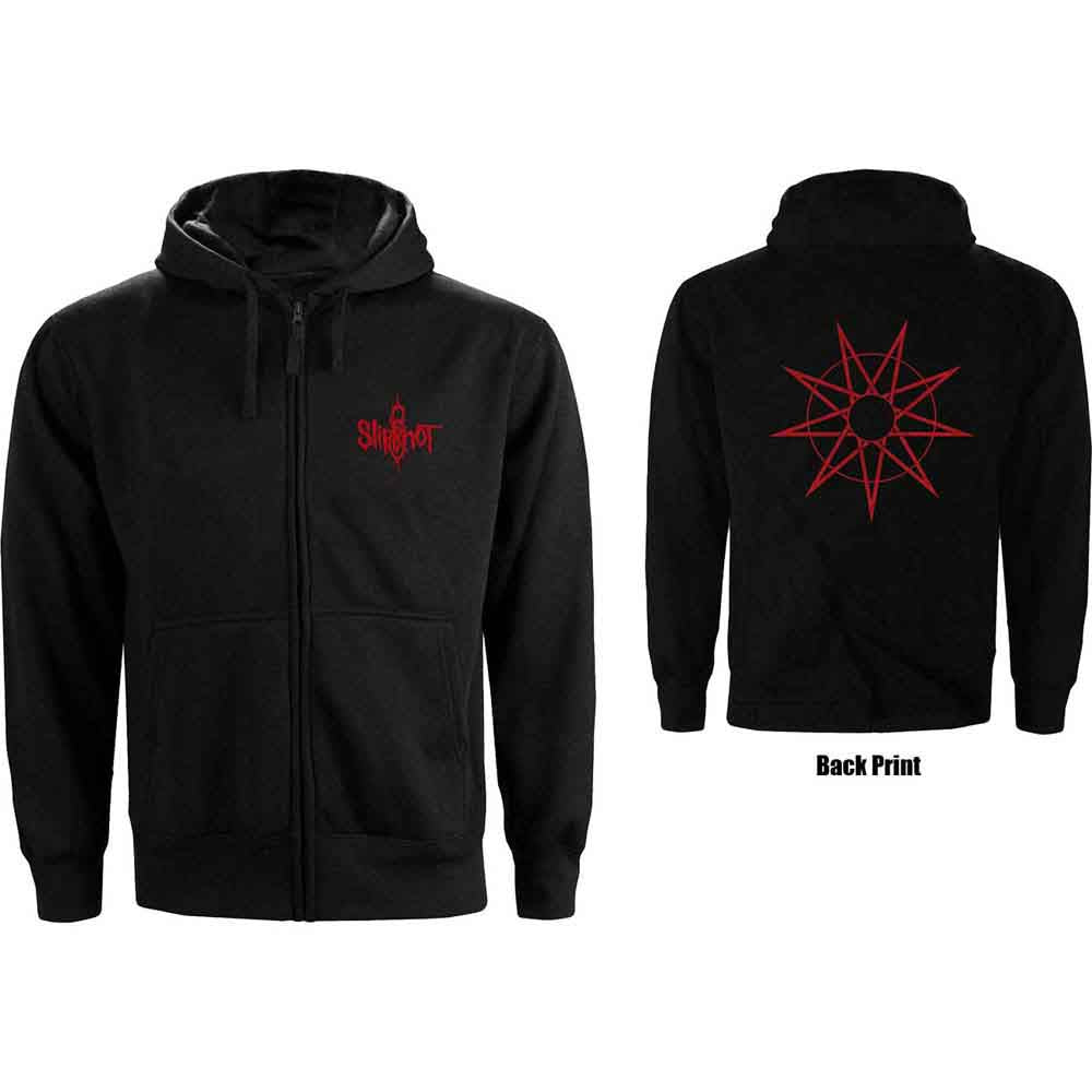 Slipknot Zipped Hoodie: 9 Point Star