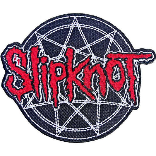 Slipknot Patch: Red Logo Over Nonogram