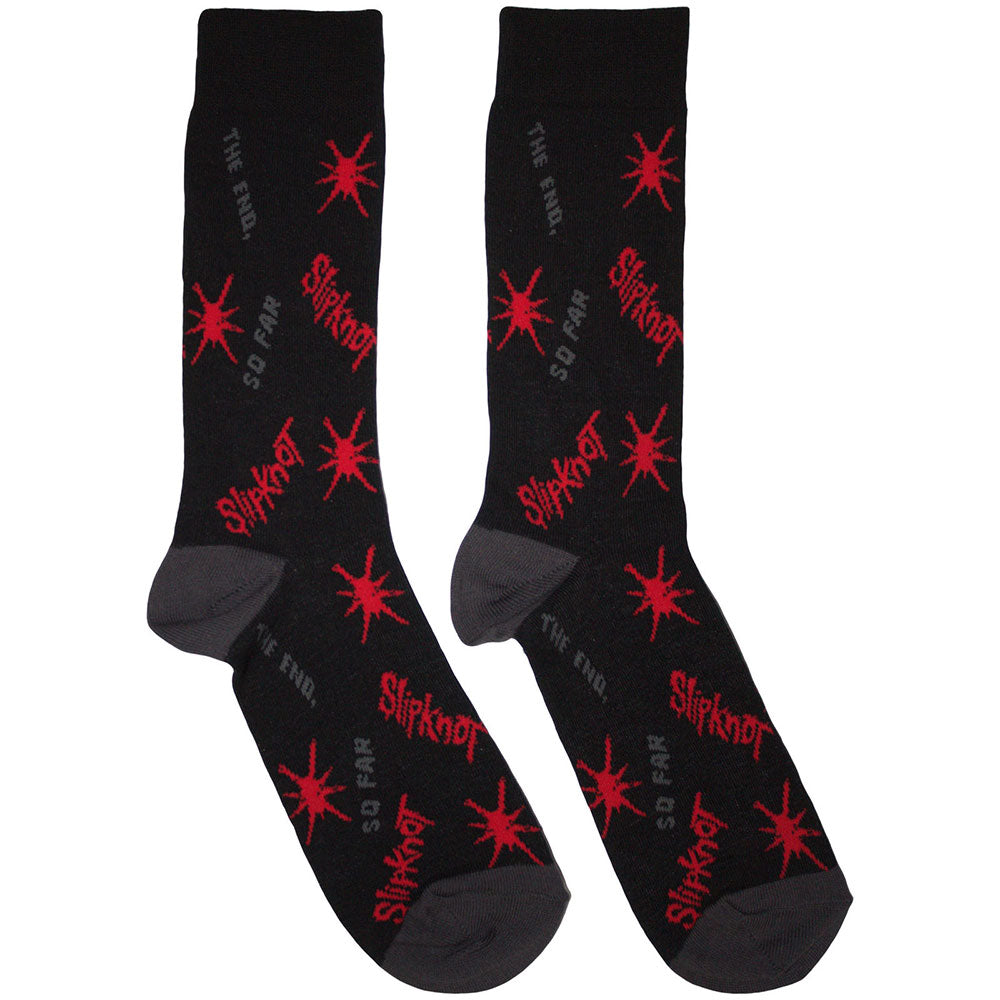 Slipknot Socks: All Over Print Splat The End  So Far