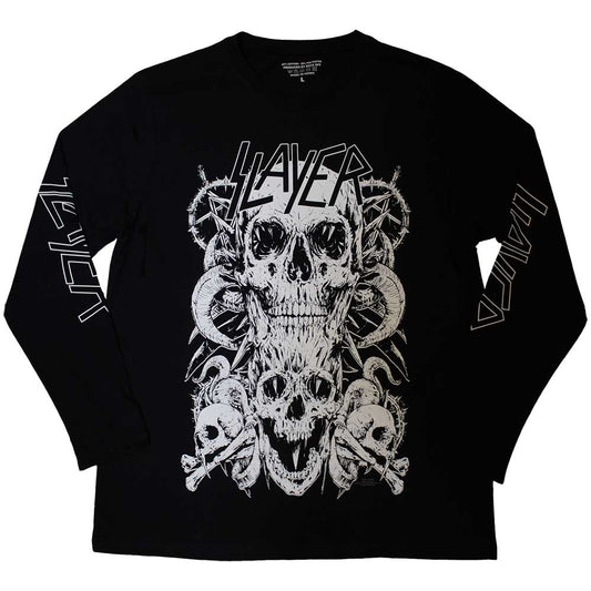 Slayer Long Sleeve T-Shirt: White Skulls