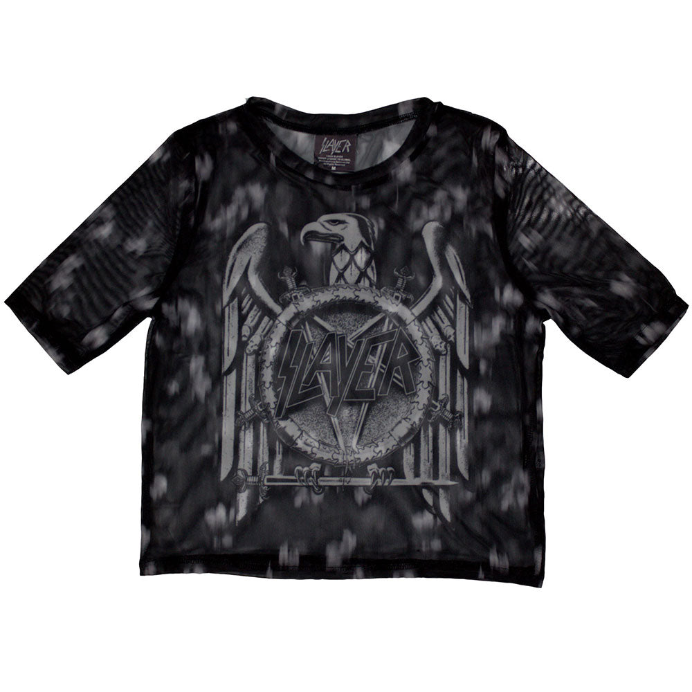 Slayer Ladies Crop Top: Mono Eagle