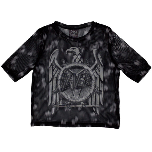 Slayer Ladies Crop Top: Mono Eagle