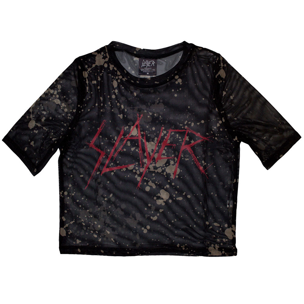 Slayer Ladies Crop Top: Scratchy Logo